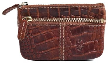 GERMANUS Schlüsselmäppchen Schlüsseletui 3064 (Braun Croco)