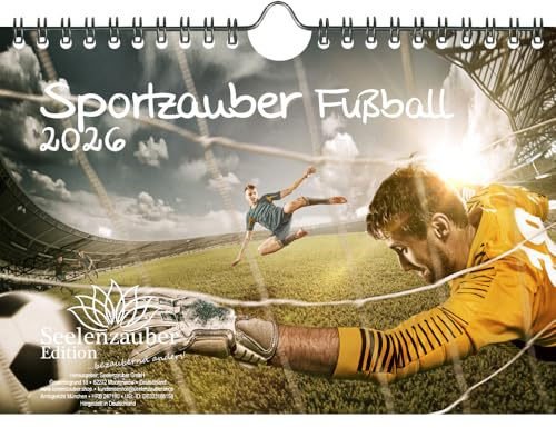 Sportzauber Fußball DIN A5 Kalender für 2026 Freizeit Sport Fitness- Seelenzauber
