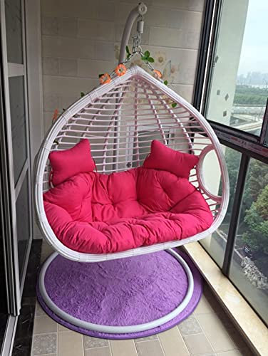 HBALDTEDC Schaukelstuhl Egg Chair Kissen, Ohne Ständer Verdickung 2 Personen Sitzer Hängendes Eierschaukel Sitzkissen(Pink)