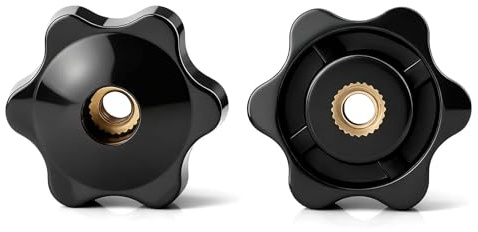 msymsyu 6 Stück Sterngriffmutter, M5 M6 M8 Rändelmutter, Kohlenstoffstahl | Äußerer Durchmesser 31 mm Sterngriffmutter für Modellbau Industriellen Einsatz und DIY-Projekte (Schwarz)