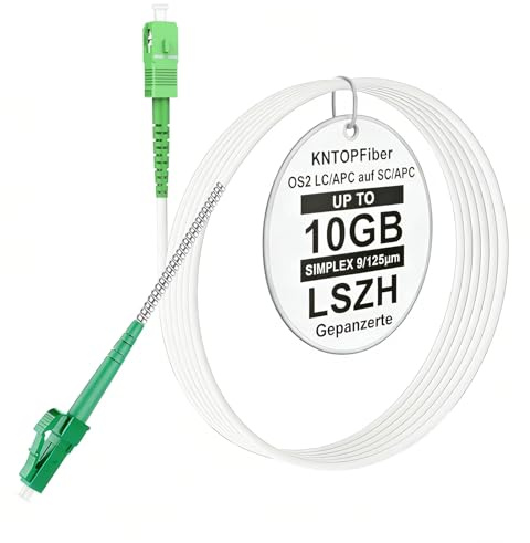 KNTOPFiber LC/APC auf SC/APC 20m, OS2 LCA zu SCA Simplex Gepanzertes
