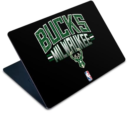 Head Case Designs Officially Licensed NBA Black Milwaukee Bucks Logo Vinyl Sticker Skin Decal Cover Compatible With Apple MacBook Air 15 M2 2023