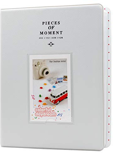 128 Taschen Fotoalbum für Fujifilm Instax Mini LiPlay 11 7s 8 8+ 9 25 26 50s 70 90 Sofortbildkamera, für Polaroid Snap SnapTouch PIC-300 Z2300 Mint Zip Sofortbildkamera Drucker (Rauchiges Weiß)