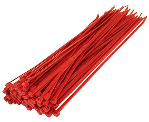 UKCable-Ties 50x Red Cable Ties 200mm x 4.8mm Zip Tie Wraps Nylon Plastic