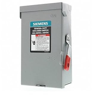 SIEMENS Interruptor Doble 2P 60A 240V General Duty Interruptor de seguridad al aire libre, no Fusible