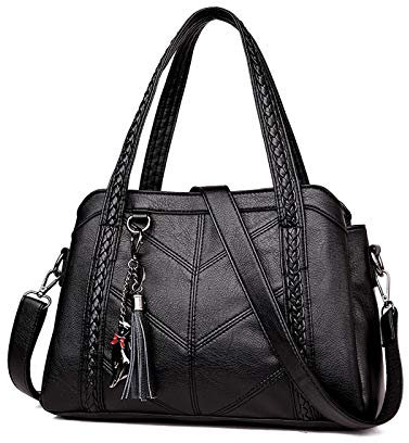 Coolives Sac Hobo pour Femme Sacs à Main portés épaule avec Bandoulière Sac a Main en Cuir PU Noir