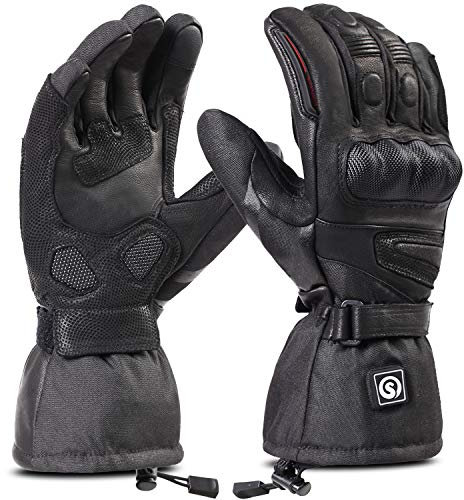 day wolf Beheizte Motorradhandschuhe IPX66 Wasserdichte Touchscreen 7,4 V 2200 MAH Elektrische Akku für Winter Radfahren Skifahren Radfahren Jagd Angeln Ski Schnee Männer Frauen (2XL)