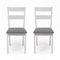 Homely - Pack de 2 sillas de Comedor o Cocina Dallas, Estructura de Madera lacada en Color Blanco, Asiento tapizado en Tela Color Gris, de 40,5x48,5x89 cm