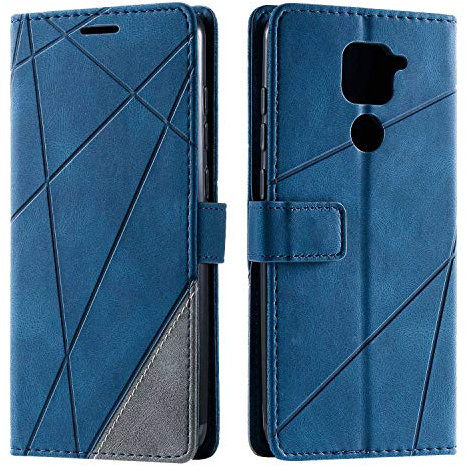 SONWO Funda para Xiaomi Redmi Note 9, Flip Folio Libro Cartera Carcasa para Xiaomi Redmi Note 9 Cáscara de TPU, con Cierre Magnético, Ranura para Tarjeta, Azul