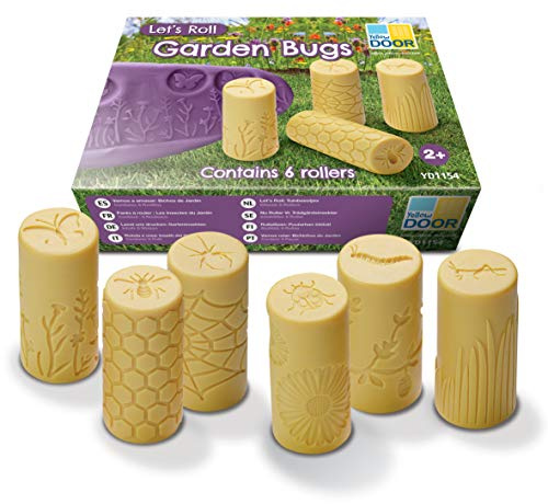 Yellow Door Let’s Roll Garden Bugs | Set of Six Insect Minibeast Playdough Rollers | Early Educational Learning | Fine Motor Skills |Stamp and Roll in Playdough or Sand | Durable Outdoor Learning Toys
