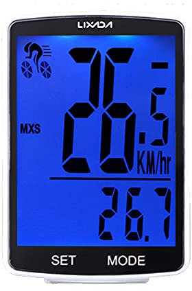 Lixada Computer da Bicicletta Senza Fili Multifunzionale Schermo LCD da 2,8 Pollici Contachilometri Bici IPX6 Impermeabile Temperatura Misurabile con Staffa per Il Ciclismo