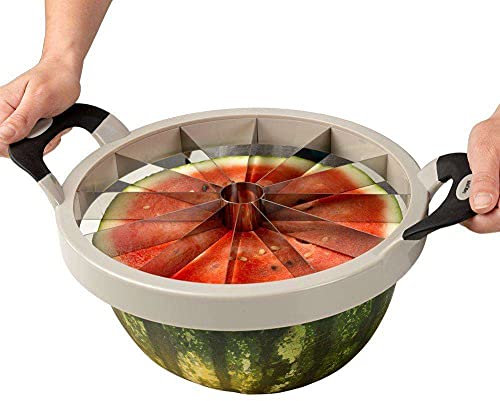 NAVA Cortador de melón Misty para frutas de sandía y piña, con asas antideslizantes
