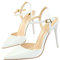 Donne A Punta Pelle Verniciata Scarpe Tacco Alto Festa di Moda Donna Classico High Heels Stiletto Lacci Regolabili Alto Lavoro Festa Elegante Discoteca Altezza Tacco 10.5 CM