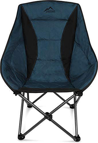 normani Deluxe Campingsessel Relaxsessel XXL Moonchair Schalensitz- Comfort Camping-Stuhl - Gepolsterter Outdoor Klappstuhl, Traglast: 150 Kg (330 lbs) Farbe Dunkelblau