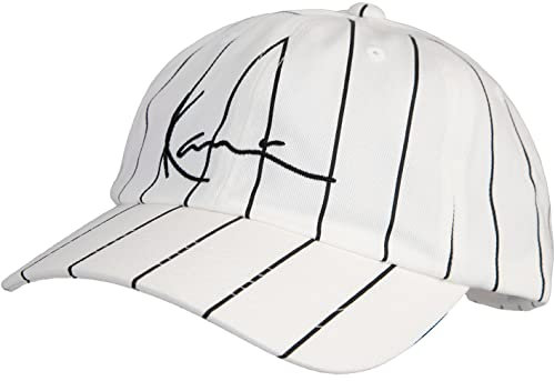 Kani Karl Signature Pinstripe Cap (one Size, White/Black)