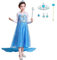M MUNCASO ELSA Mädchen Prinzessin Kostüm,Elsa Kleid mit Krone, Zauberstab Perücke Ohrringe Ring,Elsa Kleid Mädchen Prinzessin Kostüm Mädchen für Partys, Bankette, Cosplay