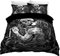 Tomifine Bettwäsche 155x220 cm Liebe Totenkopf Bettwäsche 3 teilig Mikrofaser Bettbezug Gothic Skull Motiv Bettwäsche Set mit Reißverschluss und 2 Kissenbezug 80x80 cm, Totenkopf c