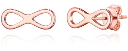 Philip Jones Rose Gold Plated Infinity Stud Earrings