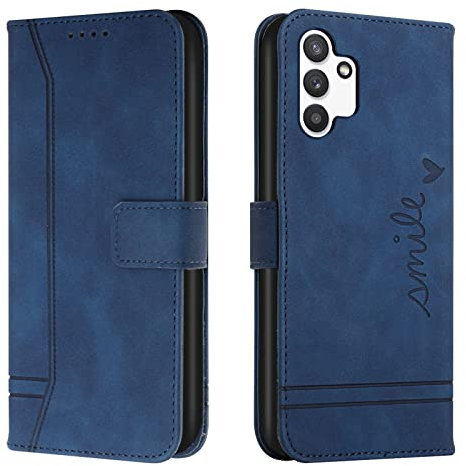 Lihondar Cover per Samsung Galaxy A13 4G, Custodia Samsung A13 4G Portafoglio, Flip Libro Wallet Case Custodia in Pelle PU Premium, Slot per Schede, con Magnetica a Scatto per Samsung A13 4G (Blu)