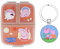Official Peppa, George, Pig Characters Sandwich Lunch Snack Box Multi Compartment Kids Children School Includes Keychain