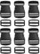 TRIWONDER Steckschnallen 20 mm 25 mm 38 mm 50 mm, Kunststoff Klickverschluss Steckschließer Steckschnalle Ersatzschnalle für Rucksack, Gurtbänder (38mm, Schwarz - 6 Stück)