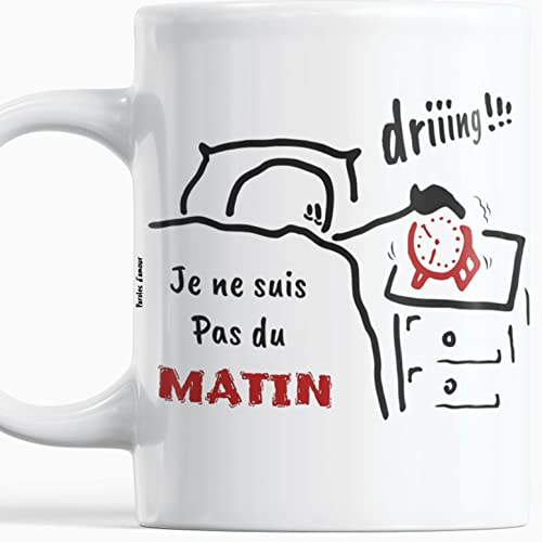 Mug Tasse Je ne suis pas du Matin Idée Cadeau Humour pour Les Personnes qui ont du mal à se lever le matin Ami Collegue Famille