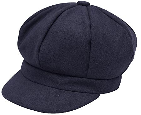 ZYLC Warme Schirmmütze Barett Mütze Winter Ballonmütze Klassisches Design(Navy),Einheitsgröße