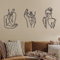 Photect 3 Stück Metall Wandkunst Dekor - Minimalistische Abstrakte Frau Moderne Linie Zeichnung - Weiblich Einzeilige Wand Home Hanging für Schlafzimmer Küche Badezimmer