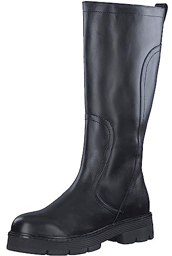 MARCO TOZZI Stivali Alti Donna senza Tacco in Pelle Altezza Ginocchio, Black, 40 EU