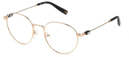 FILA Brille mit Sehstärke für Herren optional mit Sonnenbrillentönung oder Blaulichtfilter, Panto, gefertigt aus Edelstahl (inklusive Brillenetui)