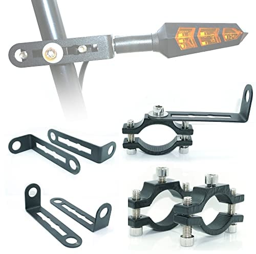10mm Motorrad Blinker Halterung, 4 Stück Universal Fahrrad Blinker Lampen Rohrschelle Licht Schwarz Metall Blinker Stangenhalterungen Halterungen Halterung Zubehör