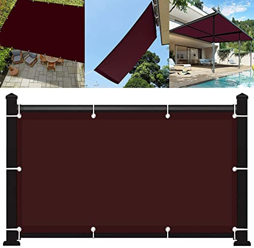 Sun Sonnensegel Wasserdicht 3 x 10 m UV-beständig Sonnensegel Schattentuch mit Ösen und Befestigungsseile für Balkon Terrasse Garten Outdoor, Weinrot