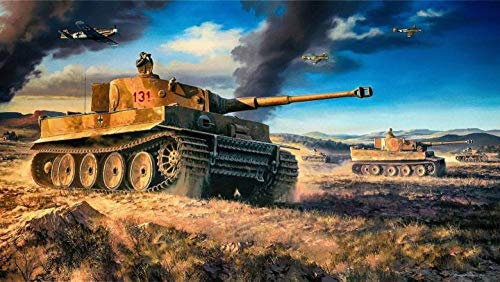 Puzzle Deutscher Tigerpanzer Puzzles, 1000 Teile Papierartige Puzzles im Filmstil, Kinder Teenager verstehen Wissen über den Zweiten Weltkrieg, Puzzlespielzeug, 70 x 50 cm