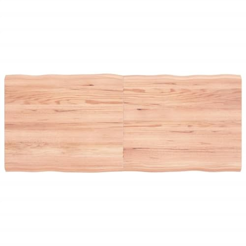 vidaXL Tischplatte, Holzplatte für Tisch Esstisch Couchtisch, Massivholzplatte Handgefertigt mit Baumkante, Ersatztischplatte Scharnierdesign, Hellbraun 120x50x(2-4) cm Massivholz Behandelt