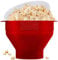 The Original Korcci Microwaveable Silicone Popcorn Popper, Microwave Popcorn Popper, Collapsible Microwave Popcorn Maker Bowl, No Oil Required, Use In Microwave, Dishwasher Safe (Cherry)