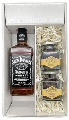 Coffret cadeau Blanc - Whisky - Jack Daniel's N.7 40° - Amandes de provence enrobées du Petit Duc