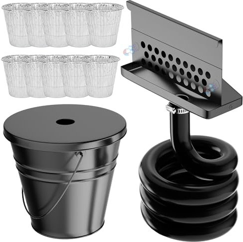 Rear Grease Drainage System for Blackstone Griddle, Equipped with Rear Grease Catcher Funnel, 10-Pack Disposable Foil Liners, Drip Grease Bucket W/Lid and Grease Trap, Blackstone Griddle Accessory