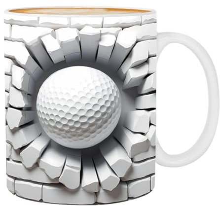 Golf Tasse - Exklusive Keramik Golfbälle Becher | Kaffeetasse mit Golfball Klassisches inspirierendes Geschenk für Ehemann oder Kollegen