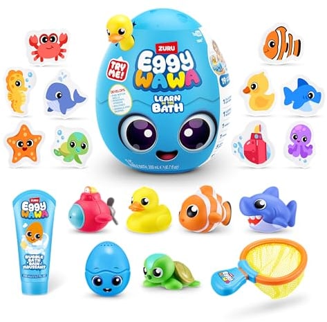 Eggy Wawa Learn in The Bath by ZURU, Pre-K Interactive Baby and Toddler Learning Toy with Music, Education, Learning, Motor Skills