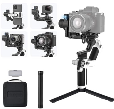 FeiyuTech SCORP Mini 2 Kit Bianco [Ufficiale] All-in-One Camera Stabilizzatore 3-Axis Handheld Gimbal per Mirrorless & DSLR Camera Adatto Sony A7III Canon R6 Fujifilm GoPro, Smartphone, AI Track, Max