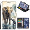 U.DARELIKE Case for iPhone 13 Wallet PU Leather Flip Cover Elephant Pattern Animal Print Design Soft Silicone Protective Stand Case with Card Slots for iPhone 13