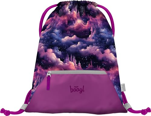 Baagl Turnbeutel für Mädchen, wasserdichte Schuhbeutel für Kinder, Schule und Kindergarten Sportbeutel, Sportsack (Königliches Einhorn)