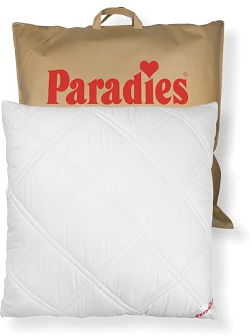 PARADIES Kopfkissen 80x80 cm mit versteppter Hülle - Softy Top Plus Bio, Öko-Tex 100 Klasse 1, medizinisch getestet, verstepptes Kissen mit Reißverschluss