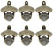 Luwanburg Vintage Magnetic Bottle Opener Wall Mounted Beer Cap Opener with Magnets Wooden Caddy Mounted Antique Bronze (Pack of 6)