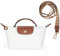 DOMAT Crossbody Tasche für Frauen, Chic leichte Geldbörse mit Leder Top-Griff, kompakte Clutch Bag, Schulter Handtasche (weiß)