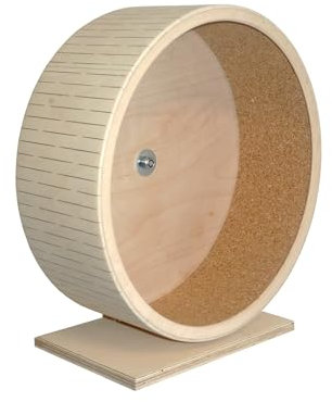 31cm Laufrad aus Holz mit Korkweg Leise Doppelkugellager Spinner 12,5 cm breiter Weg für kleine Haustiere (auf einem Ständer)
