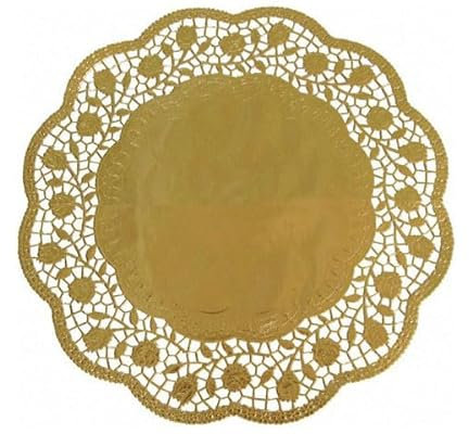 VEPATIM 40 Deko-Tortenspitzen rund gold Ø 30 cm