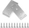 10 Pcs Flat Brackets for Wood Heavy Duty Metal Brackets, Metal Plates Connecting Flat Joining Plates for Wood Fixing Timber Fence Pergola Railway Sleeper Bracket
