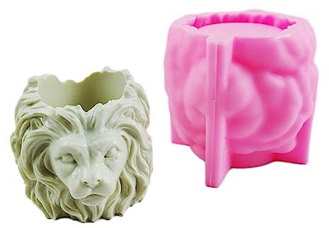 Silikonform mit Löwenkopf, Gips, Blumentopf, Epoxidharz, Gießform, Sukkulenten, Vase, Zement, Form