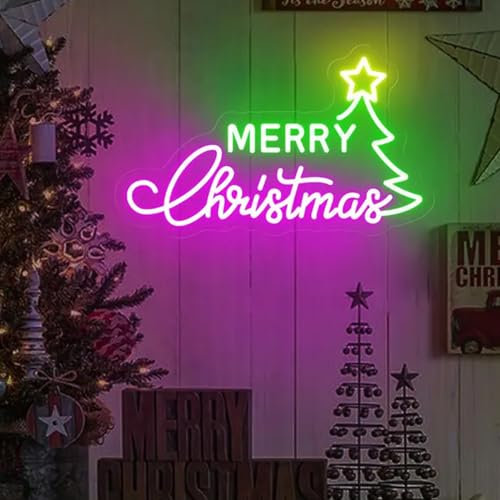 Cartel de neón para árbol de Navidad, luz LED para árbol de Navidad, cartel de neón personalizado, decoración navideña, decoración del hogar, regalo de Navidad con 5 V USB